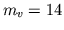 $m_v=14$