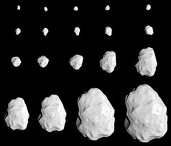 Images de l'approche (de 500 000 km à 40 000 km) de l'asteroïde (21)&nbsp;(...)