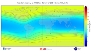 Carte de débit de dose, à des altitudes de vol de l'aviation civile, lors&nbsp;(...)