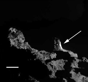 Image prise avec la caméra NAC-OSIRIS montrant le matériel primordial et (...)