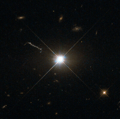 Image optique du quasar 3C 273, obtenue avec le télescope spatial&nbsp;(...)