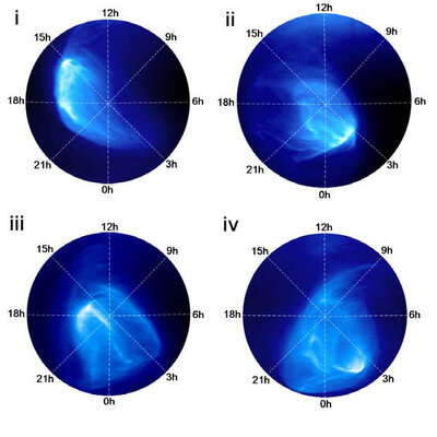 Le motif en forme de S inversé du tourbillon polaire sud de Vénus