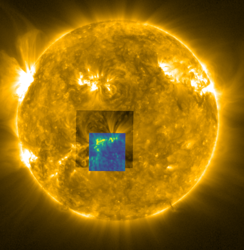 Image de la couronne solaire observée dans l'ultraviolet extrême par trois&nbsp;(...)