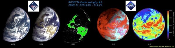 Observation de la Terre par VIRTIS-M lors du 3e survol