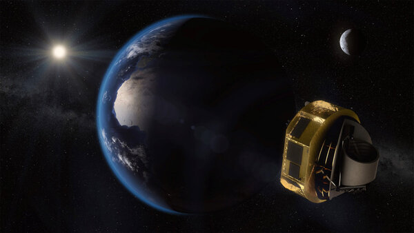Image d'artiste du satellite Ariel en route vers sa destination finale : en&nbsp;(...)