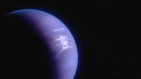 Figure 1 - Vue d'artiste de l'exoplanète géante gazeuse WASP-43 b située à (...)