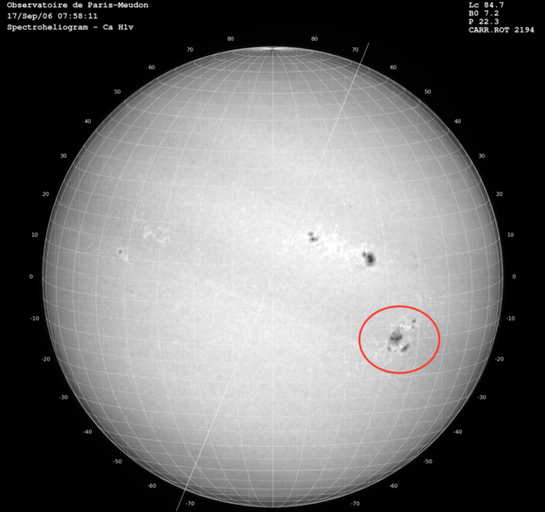 Image de la photosphère solaire montrant des groupes de taches, le&nbsp;(...)