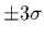 $\pm 3\sigma$