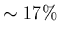 $\sim 17\%$