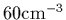 $60 {\rm cm}^{-3}$