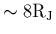 $\sim 8 {\rm R_J}$