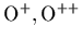 ${\rm O^+, O^{++}}$